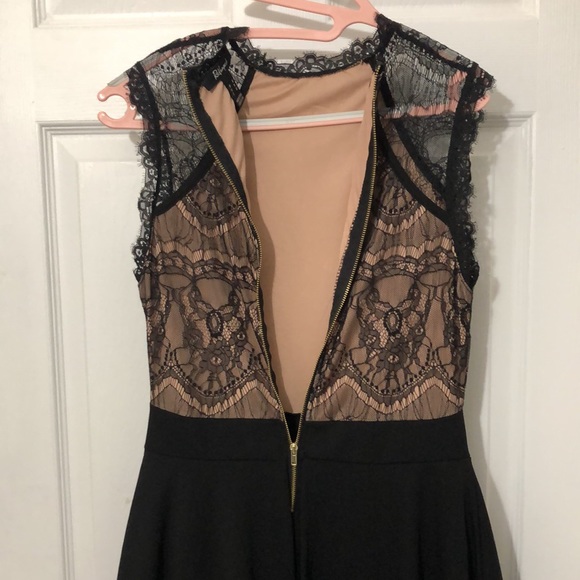 (M) Revamped Black Lace Mini Dress with Skort - Picture 12 of 16